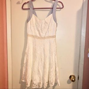 Vintage Laced Dress with Blue Ribbon